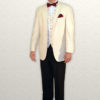White single-breasted three-quarter length lounge suit