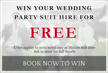 Book your wedding appointment now for a chance to win your suit hire for free!